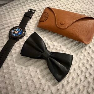 Men's Classic Black Satin Bow Tie - Adjustable Neck Size 11-20"